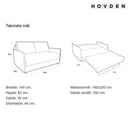 Hovden Smarty 140 Sovesofa