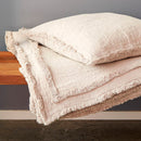 Mellow Sengetæppe m/ frynser - Sand 240x260