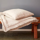 Mellow Sengetæppe m/ frynser - Sand 280x260