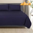 ( 1 Sæt ) Egyptisk Bomuld - Blå Stribet Sengelinned 200x220