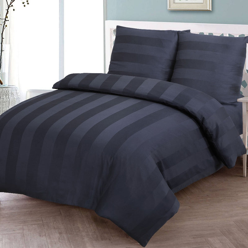 ( 2 Sæt ) Egyptisk Bomuld - Mørkegrå Sengelinned 140x200