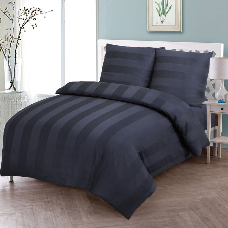 ( 2 Sæt ) Egyptisk Bomuld - Mørkegrå Sengelinned 140x200