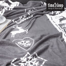 Plaid med Julemotiv - Grå 140x200